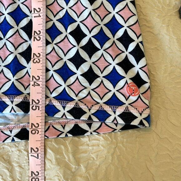 T by Talbots Womens Geometric Short Sleeve Stretch T-Shirt Blue Pink Size 2XP - Picture 7 of 7